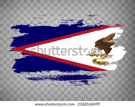 Flag of  American Samoa brush stroke background.  Flag American Samoa on transparent background for your design, app, UI.  Stock vector. EPS10.