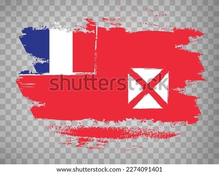 Flag of  Wallis and Futuna brush stroke background.  Flag Wallis and Futuna on transparent background for your design, app, UI.  Stock vector. EPS10.