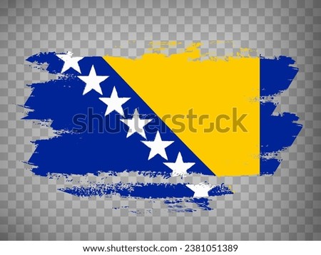 Flag Bosnia and Herzegovina, brush stroke background.  Flag Bosnia and Herzegovina Bosnia and Herzegovina on tranparent backrgound for your web site design, logo, app, UI.  EPS10.