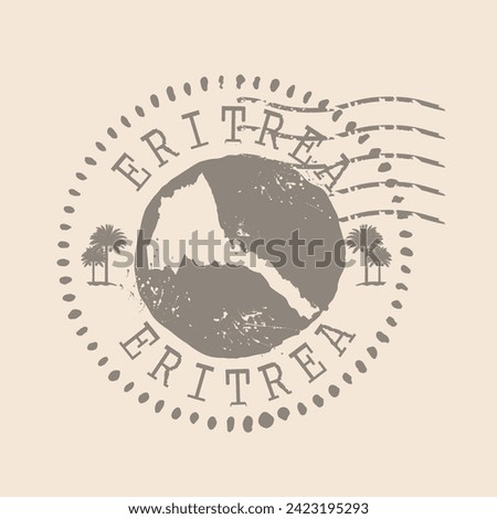 Stamp Postal of  Eritrea. Map Silhouette rubber Seal.  Design Retro Travel. Seal of Map Eritrea grunge  for your web site design, logo, app, UI. EPS10