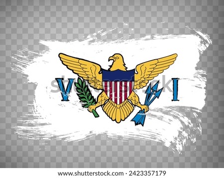 Flag United States Virgin Islands from brush strokes. Waving Flag United States Virgin Islands on transparent background for your web site design, logo, app, UI.  America. Stock vector.  EPS10.