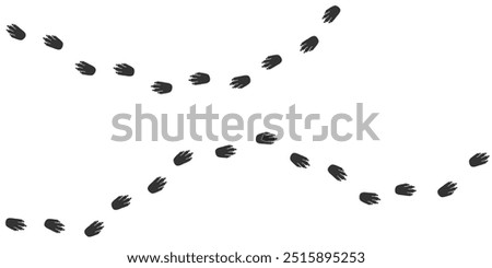 Footprints of Domestics  Animal, Traces of a guinea pig on white background. Guinea pig silhouette animal tracks. Paw Print. Vector illustration. EPS10.