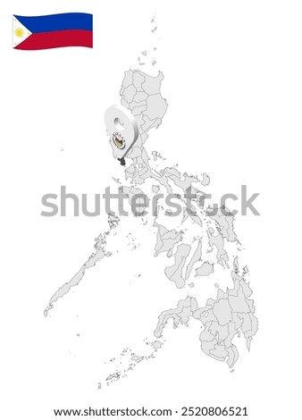 Location Province of Bataan on map Philippines. 3d location sign  of  Bataan. Quality map with  provinces of  Philippines for your design. Vector illustration. EPS10.