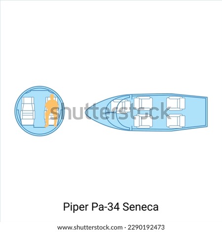 Piper Pa-34 Seneca airplane scheme. Civil Aircraft Guide