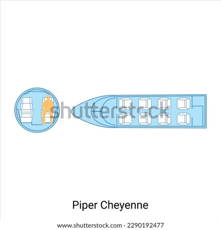 Piper Cheyenne airplane scheme. Civil Aircraft Guide