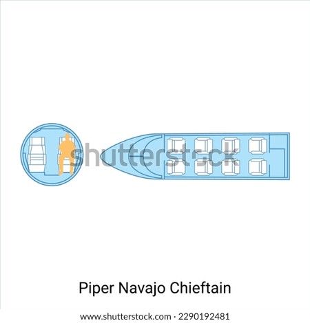 Piper Navajo Chieftain airplane scheme. Civil Aircraft Guide