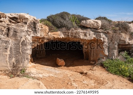 Similar – Image, Stock Photo Rough cave near sea during sunset