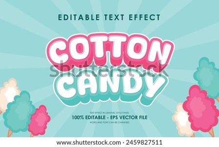 Vector COTTON CANDY 3D TEXT EFFECT