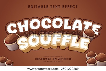 Editable Chocolate Souffle Text Effect with Illustration of Chocolate Souffle