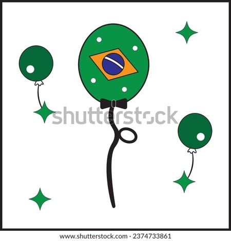 vector illustration design of a balloon with green color and the coat of arms of Brazil. Suitable for logos, icons, posters, advertisements, stickers, t-shirt designs, websites, concepts.