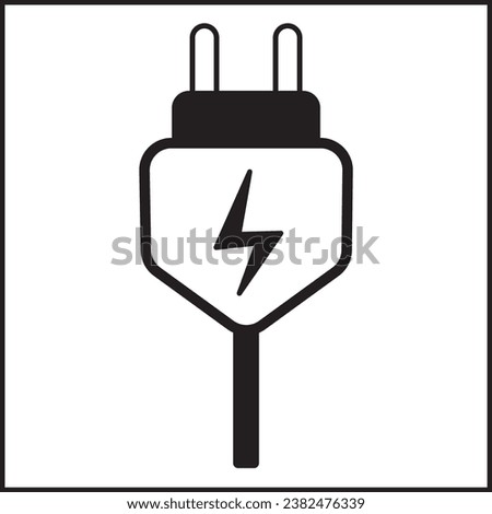 Vector design illustration of a charger cable in silhouette style. suitable for logos, icons, posters, t-shirt designs, stickers, websites, advertisements, concepts.