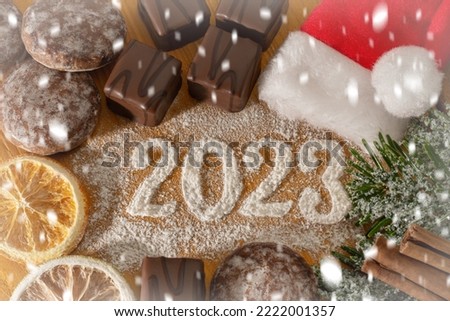 Similar – Image, Stock Photo Dominoes cookies on green table