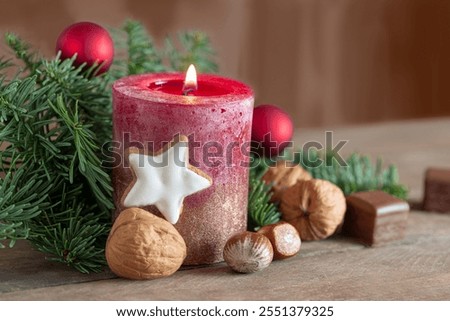 Image, Stock Photo Dominoes cookies on green table