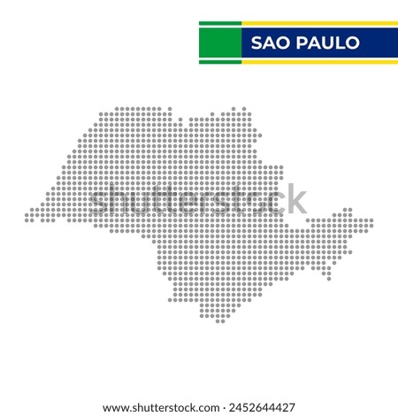 Dotted map of the State of Sao Paulo in Brazil