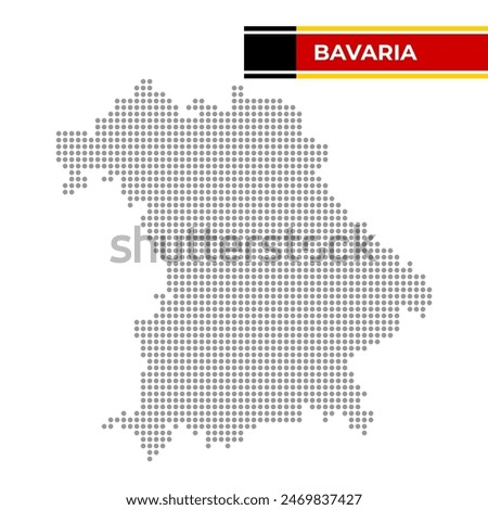 Dotted map of the State of Bavaria in Germany