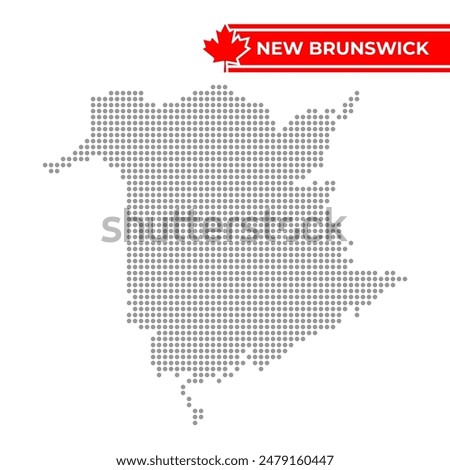 Dotted map of New Brunswick is a province of Canada