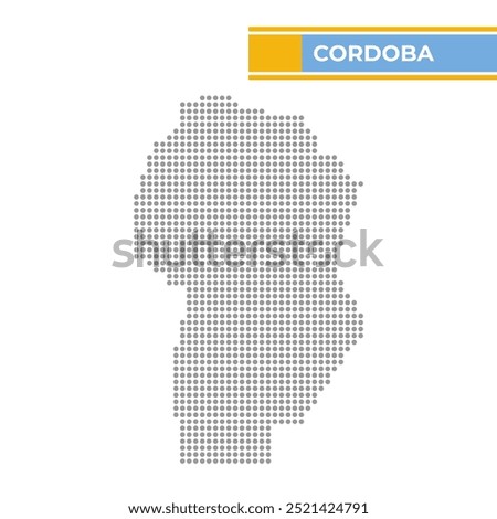 Dotted map of Cordoba is a province of Argentina