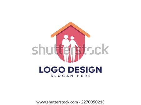 Nursing home house logo design on luxury background. Nursing home house logo concept. Nursing home house colorful icon design. Nursing home elegant and Professional icon on white background.