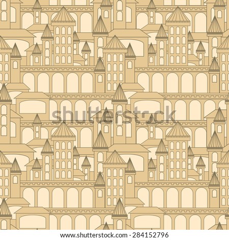 Castle seamless pattern.Vector illustration