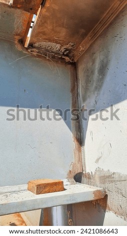 Similar – Image, Stock Photo Gap with steel girder in the brick facade of the old Heyne factory in Offenbach am Main in Hesse