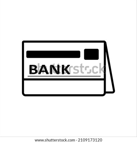Passbook icon. Line vector. Bank Card flat vector illustration