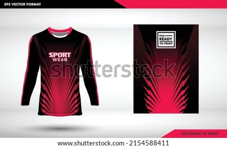 t-shirt sport design template, Long sleeve soccer jersey mockup for football club. uniform front Goal keeper, MTB, Motocross jersey.