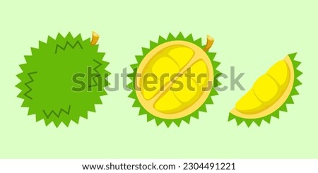 Vector art of durian, icon of durian, flat design of durian