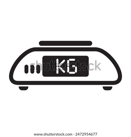 Digital Scales Icon, Silhouette Vector Design