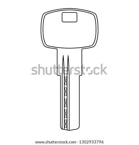 lock key contour isolated on white background variant 3