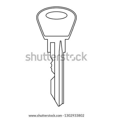 lock key contour isolated on white background variant 2
