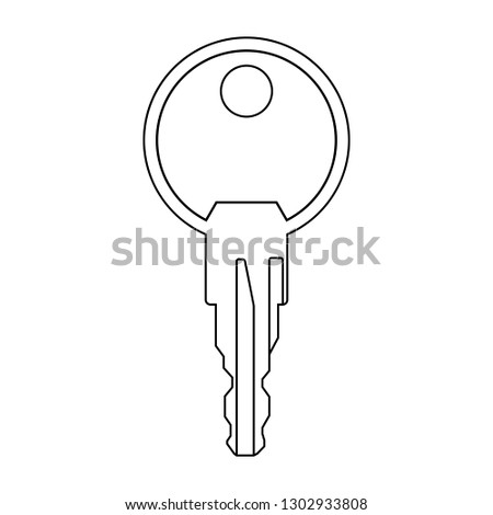 lock key contour isolated on white background variant 4