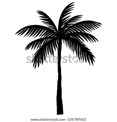 Silhouette Of Palm Trees Stock Vector Illustration 336789602 : Shutterstock