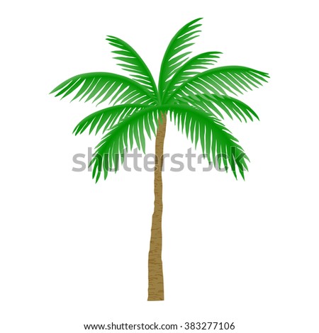 Palm Tree Isolated On White Background Stock Vector Illustration