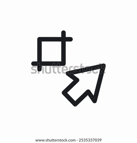 crop tool cursor icon sign vector