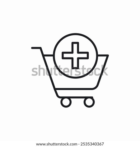 shopping cart plus add icon sign vector