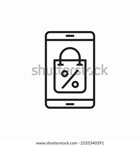 phone shopping discount icon sign vector