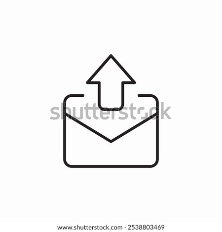 mail upload icon sign vector