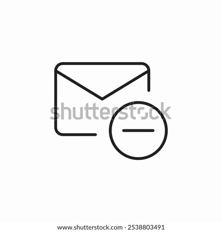 mail minus delete icon sign vector