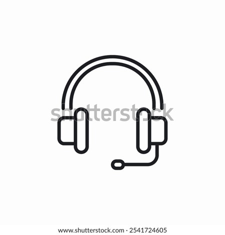 headset support center icon sign vector