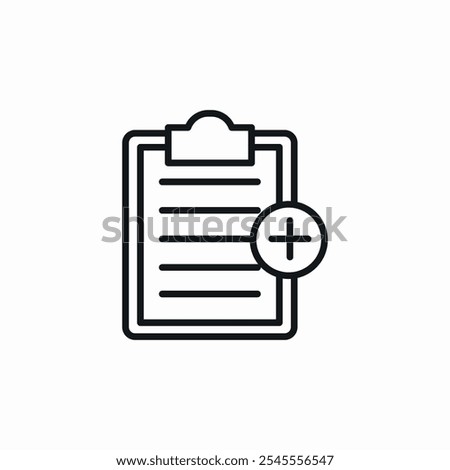 add create clipboard plus icon sign vector