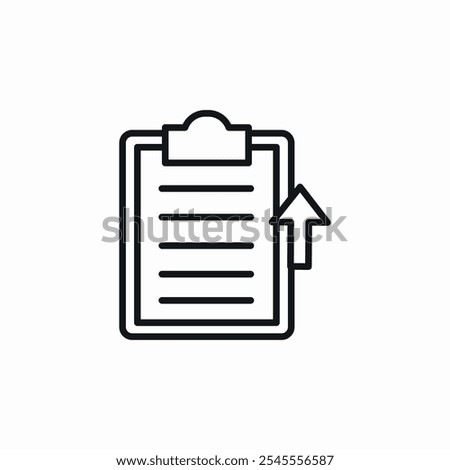 clipboard file up arrow icon sign vector