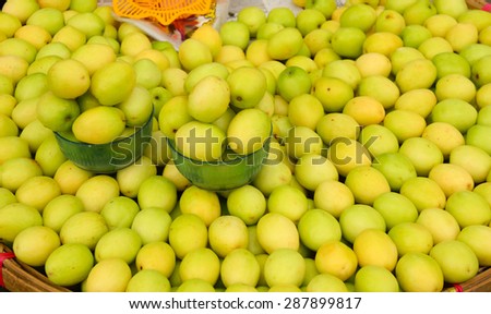 Ziziphus mauritiana also known as Jujube is a tropical fruit in Asia.