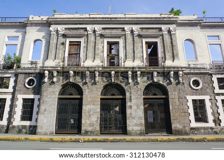Detail of colonial architecture in Intramuros district, Manila, Philippines.