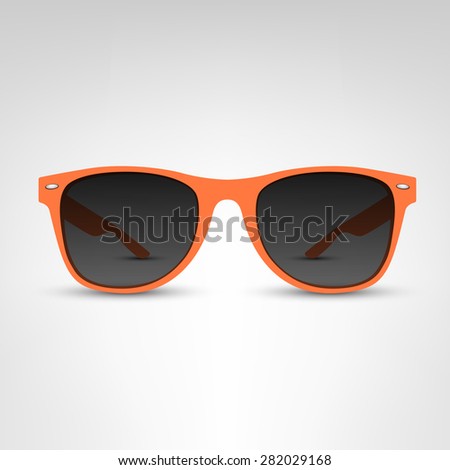 Sunglasses vector illustration. Orange rim.