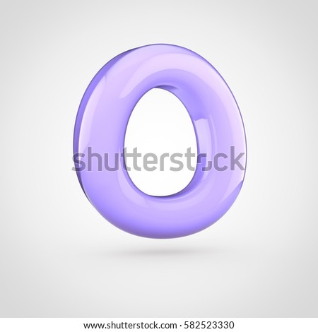 Glossy Violet Paint Letter O Uppercase 3d Render Of Bubble Twisted