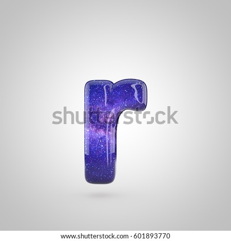 Cosmic Letter R Lowercase 3d Render Of Galaxy Bubble Font With