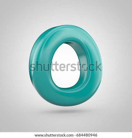 Glossy Marrs Green Color Alphabet Letter O Uppercase 3d Render Of