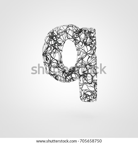 Letter Q Lowercase Created On A 3d Printer 3d Render Font Made Of