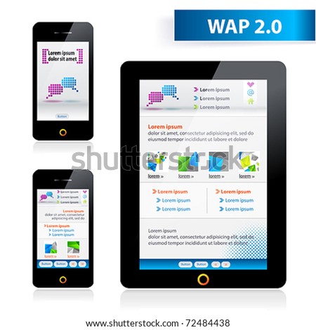 Wap 2.0 optimized two sizes biggest and smallest, vector site.