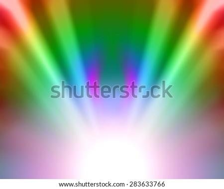A white light radiating out into a rainbow of colors